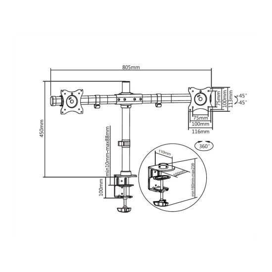 Multibrackets M Deskmount Basic Dual Multibrackets M Deskmount Basic Dual