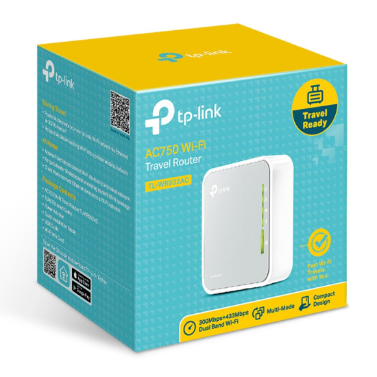 Wireless Router|TP-LINK|Wireless Router|733 Mbps|IEEE 802.11a|IEEE 802.11 b/g|IEEE 802.11n|IEEE 802.11ac|USB 2.0|1x10/100M|TL-WR902AC Wireless Router|TP-LINK|Wireless Router|733 Mbps|IEEE 802.11a|IEEE 802.11 b/g|IEEE 802.11n|IEEE 802.11ac|USB 2.0|1x10/100M|TL-WR902AC
