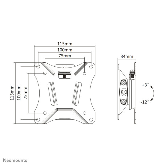 Neomounts NM-W60BLACK Monitor/TV mount wall 10-30" - tiltable