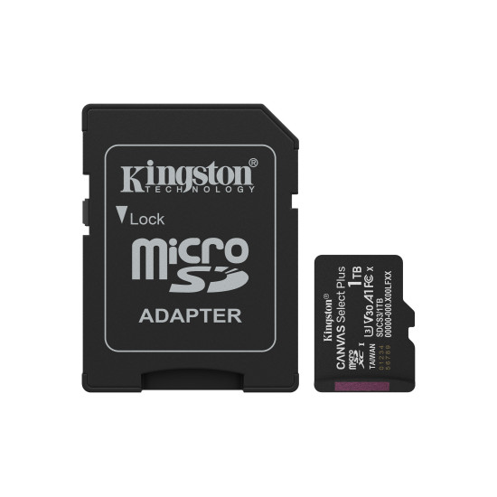 1TB microSDXC Canvas Select Plus Gen3 150MB/s A1 Card + Adapter 1TB microSDXC Canvas Select Plus Gen3 150MB/s A1 Card + Adapter