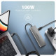 HMC-5H USB-C 3.2 Gen 1 hub 3x USB-A 4K HDMI PD 100W - Silber