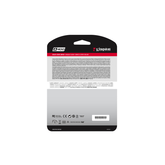 KINGSTON A400 240GB SSD, 2.5” 7mm, SATA 6 Gb/s, Read/Write: 500 / 350 MB/s KINGSTON A400 240GB SSD, 2.5” 7mm, SATA 6 Gb/s, Read/Write: 500 / 350 MB/s