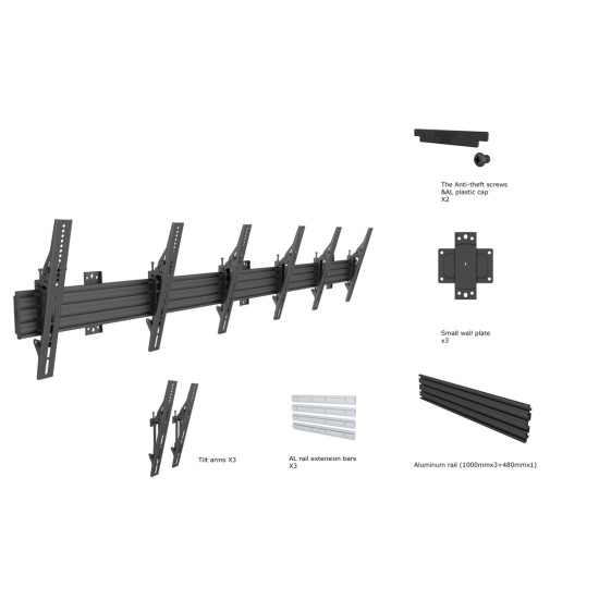 M Wallmount Pro MBW3U Tilt Black