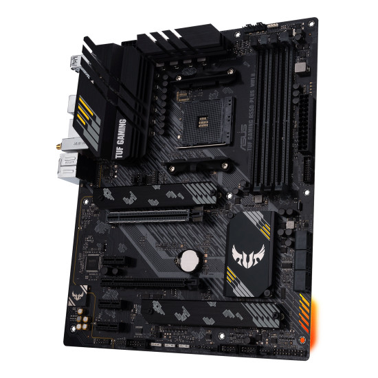Mainboard|ASUS|AMD B550|SAM4|ATX|Memory DDR4|Memory slots 4|1xPCI-Express 3.0 1x|1xPCI-Express 3.0 4x|1xPCI-Express 4.0 16x|2xM.2|1xHDMI|1xDisplayPort|2xAudio-In|3xAudio-Out|2xUSB 2.0|1xUSB type C|5xUSB 3.2|1xOptical S/PDIF|1xRJ45|TUFGAMB550-PLUSWIFIII Mainboard|ASUS|AMD B550|SAM4|ATX|Memory DDR4|Memory slots 4|1xPCI-Express 3.0 1x|1xPCI-Express 3.0 4x|1xPCI-Express 4.0 16x|2xM.2|1xHDMI|1xDisplayPort|2xAudio-In|3xAudio-Out|2xUSB 2.0|1xUSB type C|5xUSB 3.2|1xOptical S/PDIF|1xRJ45|TUFGAMB550-PLUSWIFIII