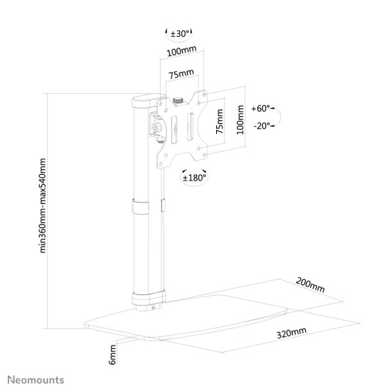 Neomounts FPMA-D890BLACK Monitor stand 10-30" Neomounts FPMA-D890BLACK Monitor stand 10-30"