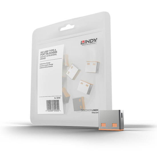USB Port Blocker (without key) - Pack of 10, Colour Code: Orange USB Port Blocker (without key) - Pack of 10, Colour Code: Orange