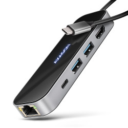 HMC-6GLN USB-C 5Gbps GLASS 6in1 hub