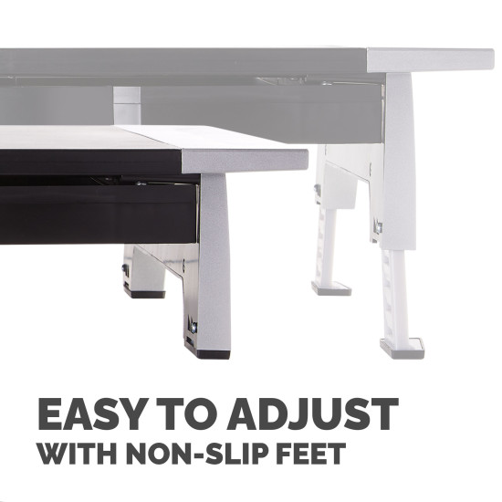 Fellowes Computer Monitor Stand with 5 Height Adjustments - Office Suites Monitor Riser with Storage Tray - Ergonomic Adjustable Monitor Stand for Computers - Max Weight 36KG/Max Size 28" - Graphite Fellowes Computer Monitor Stand with 5 Height Adjustments - Office Suites Monitor Riser with Storage Tray - Ergonomic Adjustable Monitor Stand for Computers - Max Weight 36KG/Max Size 28" - Graphite