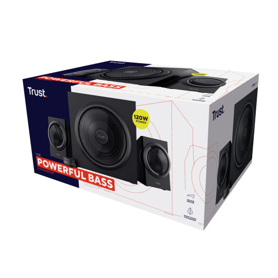 Trust Yuri speaker set 60 W Universal Black 2.1 channels 1-way 15 W Trust Yuri speaker set 60 W Universal Black 2.1 channels 1-way 15 W