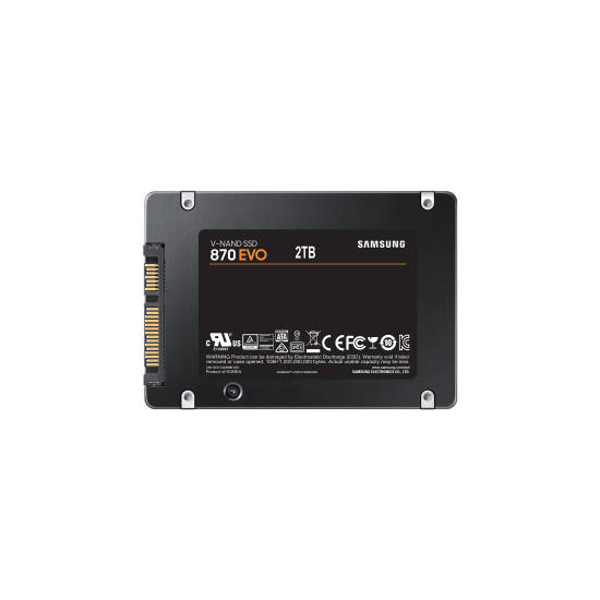 SSD|SAMSUNG|870 EVO|2TB|SATA|SATA 3.0|MLC|Write speed 530 MBytes/sec|Read speed 560 MBytes/sec|2,5"|TBW 1200 TB|MTBF 1500000 hours|MZ-77E2T0B/EU SSD|SAMSUNG|870 EVO|2TB|SATA|SATA 3.0|MLC|Write speed 530 MBytes/sec|Read speed 560 MBytes/sec|2,5"|TBW 1200 TB|MTBF 1500000 hours|MZ-77E2T0B/EU