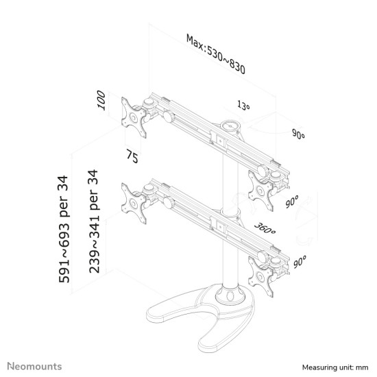 Neomounts FPMA-D700DD4 Monitor stand 19-30" Neomounts FPMA-D700DD4 Monitor stand 19-30"