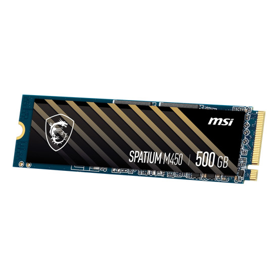 SSD|MSI|SPATIUM M450|500GB|M.2|PCIe Gen4|NVMe|3D NAND|Write speed 2300 MBytes/sec|Read speed 3600 MBytes/sec|2.15mm|TBW 300 TB|MTBF 1500000 hours|S78-440K380-P83
