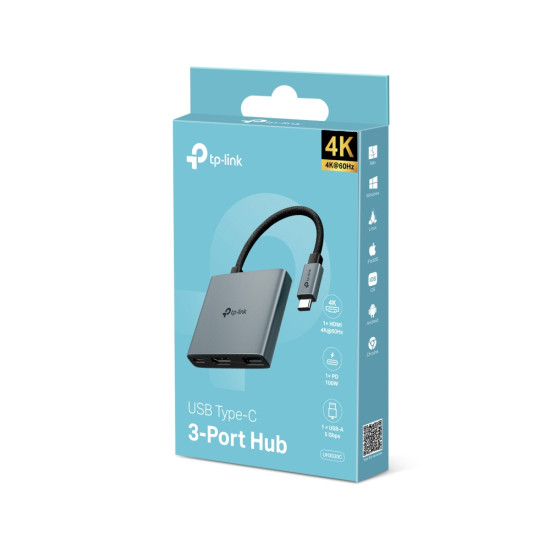 TP-Link UH3020C interface hub USB Type-C 5000 Mbit/s Grey TP-Link UH3020C interface hub USB Type-C 5000 Mbit/s Grey