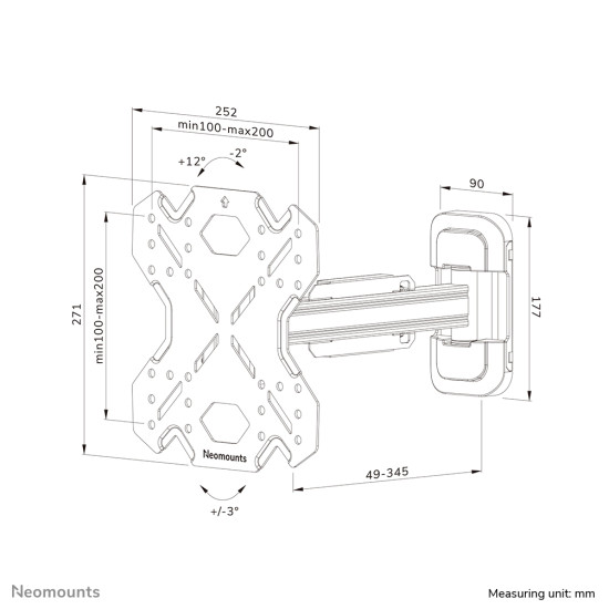 Neomounts WL40S-840BL12 TV mount wall 32-55" - full motion - fast installation Neomounts WL40S-840BL12 TV mount wall 32-55" - full motion - fast installation