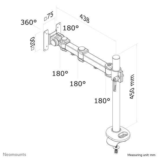 Neomounts FPMA-D960G Monitor arm 10-30" Neomounts FPMA-D960G Monitor arm 10-30"