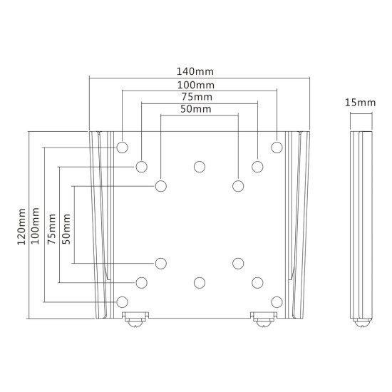 M VESA Wallmount I Black 50x50 75x75 100x100 M VESA Wallmount I Black 50x50 75x75 100x100