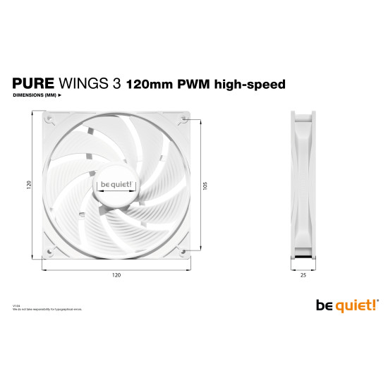 be quiet! Pure Wings 3 120mm PWM high-speed White Computer case Fan 12 cm 1 pc(s) be quiet! Pure Wings 3 120mm PWM high-speed White Computer case Fan 12 cm 1 pc(s)