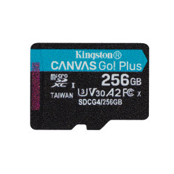 Kingston 256GB microSDXC Canvas Go Plus Gen4 200MB/s A2 U3 V30 Card + Adapter