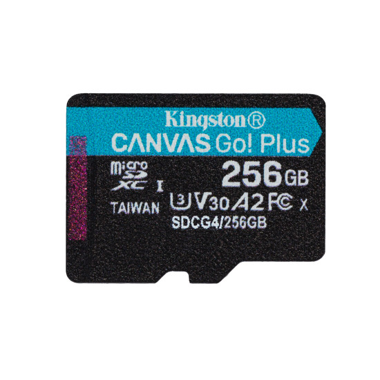 256GB microSDXC Canvas Go Plus Gen4 200MB/s A2 U3 V30 Card + Adapter 256GB microSDXC Canvas Go Plus Gen4 200MB/s A2 U3 V30 Card + Adapter
