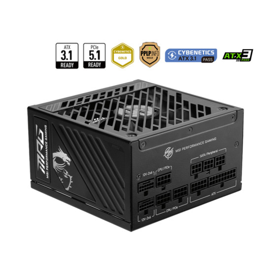Power Supply|MSI|MPG A1250GS PCIE5|1250 Watts|Efficiency 80 PLUS GOLD|MPGA1250GSPCIE5 Power Supply|MSI|MPG A1250GS PCIE5|1250 Watts|Efficiency 80 PLUS GOLD|MPGA1250GSPCIE5