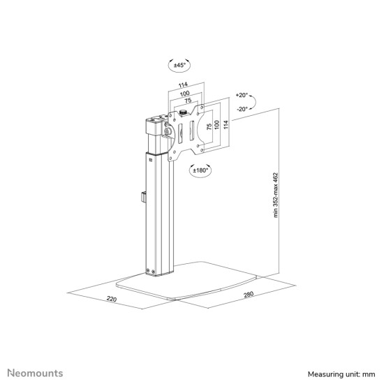 Neomounts FPMA-D865BLACK Monitor stand 10-32" - gas spring Neomounts FPMA-D865BLACK Monitor stand 10-32" - gas spring