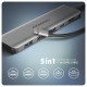 HMC-5H USB-C 3.2 Gen 1 hub 3x USB-A 4K HDMI PD 100W - Silber
