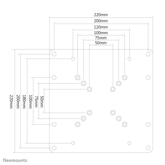 Neomounts FPMA-VESA200 VESA-adapter 22-42" Neomounts FPMA-VESA200 VESA-adapter 22-42"