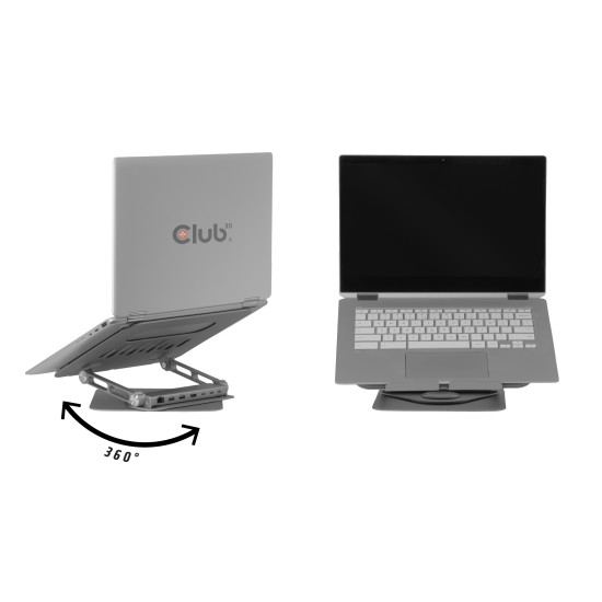 Adjustable Aluminium Laptop Stand with USB-C® Hub
