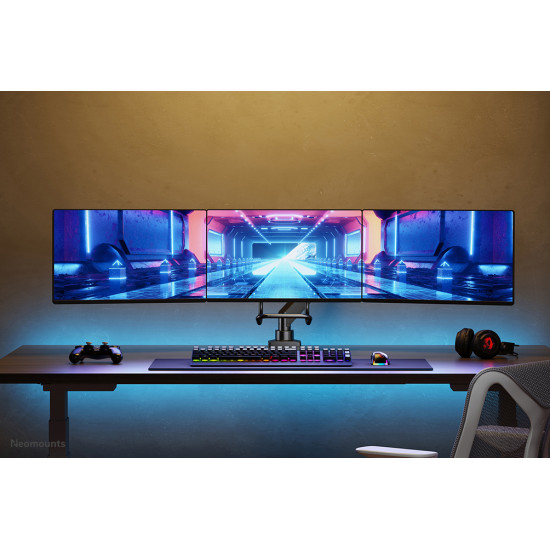 Neomounts NM-D775DX3BLACK Monitor arm 17-27" - gas spring - Topfix - 180°-stop