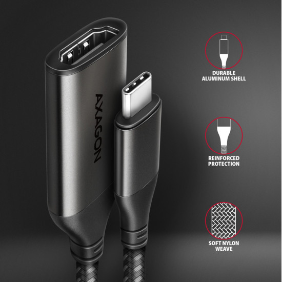 Axagon RVC-HI2M video cable adapter 0.25 m USB Type-C HDMI Black Axagon RVC-HI2M video cable adapter 0.25 m USB Type-C HDMI Black