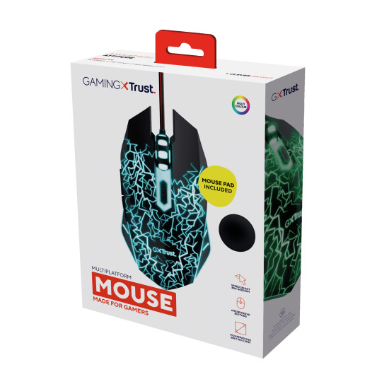 Trust 24752 mouse Gaming Ambidextrous USB Type-A 4000 DPI Trust 24752 mouse Gaming Ambidextrous USB Type-A 4000 DPI