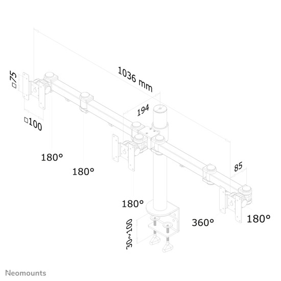 Neomounts FPMA-D960D3 Monitor arm 10-21" Neomounts FPMA-D960D3 Monitor arm 10-21"