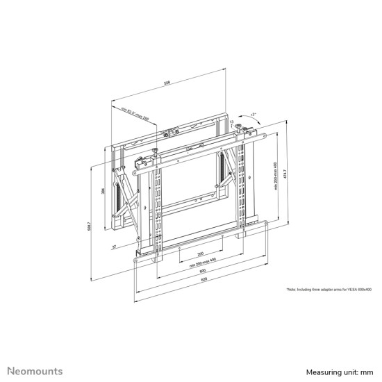 Neomounts WL95-800BL1 Videowall wall mount 42-70" - pop-out - max 35 kg