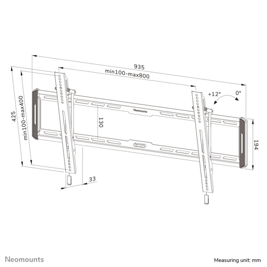 Neomounts WL35-550BL18 TV mount wall 43-86" - tiltable - easy install