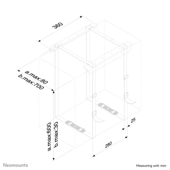 NEOMOUNTS BY NEWSTAR CPU HOLDER (HEIGHT PC: 3-60 CM / WIDTH PC: 8-70 CM)