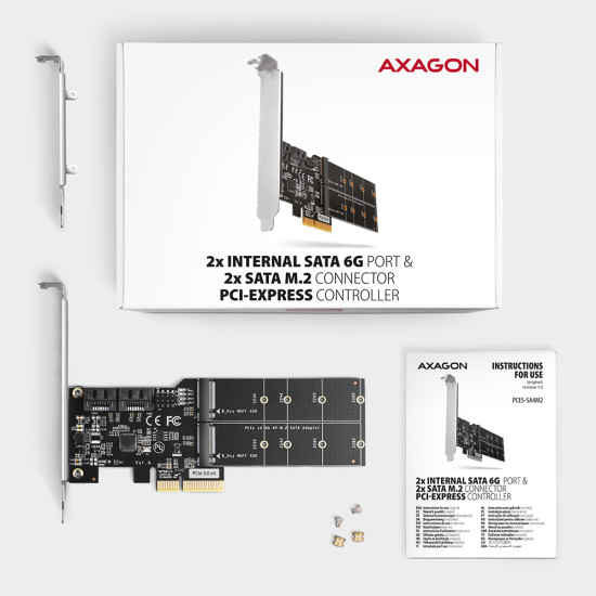 PCES-SA4M2 PCIe Controller 2x internal SATA 6G port+ M.2 B-key PCES-SA4M2 PCIe Controller 2x internal SATA 6G port+ M.2 B-key