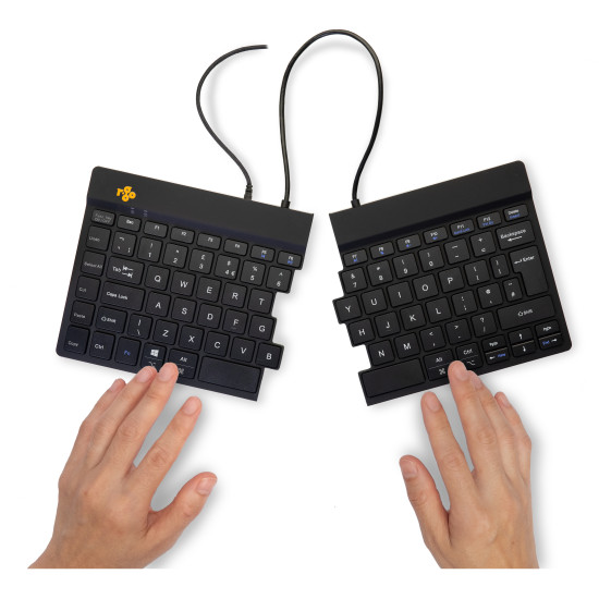 R-Go Tools Ergonomic keyboard R-Go Split Break v2 with break software, ergonomic split keyboard, QWERTY (UK), Wired, black R-Go Tools Ergonomic keyboard R-Go Split Break v2 with break software, ergonomic split keyboard, QWERTY (UK), Wired, black