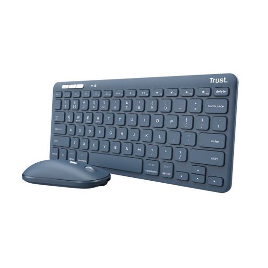 Trust Lyra keyboard Mouse included Office RF Wireless + Bluetooth QWERTY US English Blue Trust Lyra keyboard Mouse included Office RF Wireless + Bluetooth QWERTY US English Blue