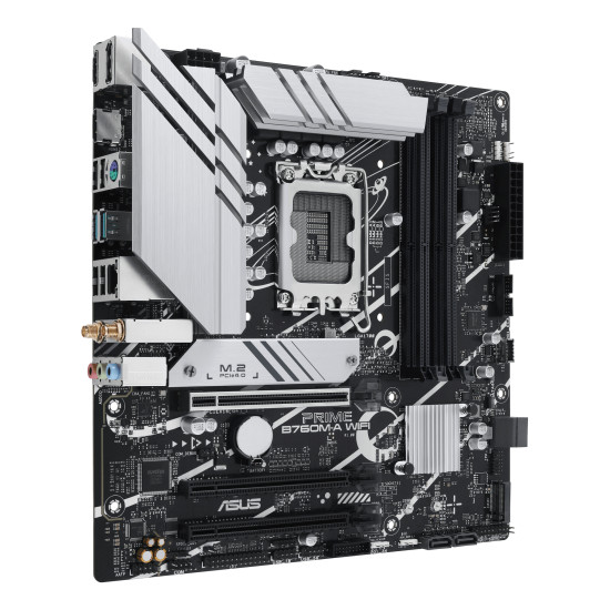 Mainboard|ASUS|Intel B760 Express|LGA1700|Micro-ATX|Memory DDR5|Memory slots 4|3xPCI-Express 4.0 16x|2xM.2|2xHDMI|1xDisplayPort|4xUSB 2.0|2xUSB 3.2|1xPS/2|1xRJ45|3xAudio port|PRIMEB760M-AWIFI Mainboard|ASUS|Intel B760 Express|LGA1700|Micro-ATX|Memory DDR5|Memory slots 4|3xPCI-Express 4.0 16x|2xM.2|2xHDMI|1xDisplayPort|4xUSB 2.0|2xUSB 3.2|1xPS/2|1xRJ45|3xAudio port|PRIMEB760M-AWIFI