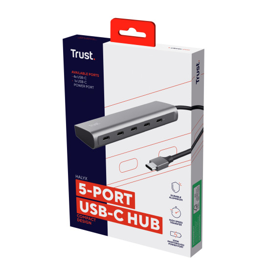 I/O HUB USB-C 5PORT HALYX/25136 TRUST I/O HUB USB-C 5PORT HALYX/25136 TRUST