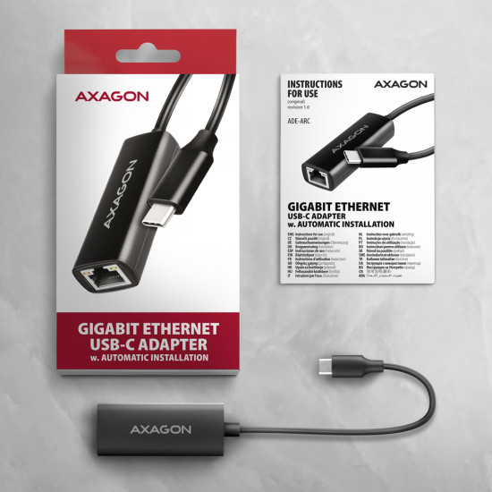 Axagon ADE-ARC USB-C 3.2 Gen 1 - Gigabit Ethernet 10/100/1000 Adapter - Adapter - Digital/Daten 1000 Mbit/s Axagon ADE-ARC USB-C 3.2 Gen 1 - Gigabit Ethernet 10/100/1000 Adapter - Adapter - Digital/Daten 1000 Mbit/s