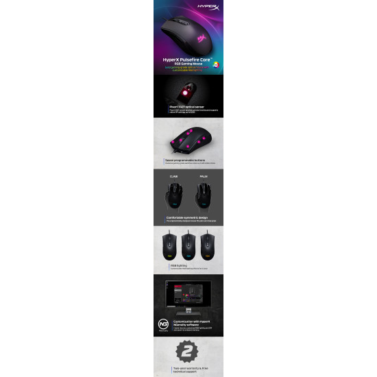 HyperX Pulsefire Core Black USB Gaming Mouse HyperX Pulsefire Core Black USB Gaming Mouse