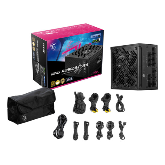 Power Supply|MSI|MPG A1250GS PCIE5|1250 Watts|Efficiency 80 PLUS GOLD|MPGA1250GSPCIE5 Power Supply|MSI|MPG A1250GS PCIE5|1250 Watts|Efficiency 80 PLUS GOLD|MPGA1250GSPCIE5