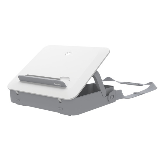 Fellowes Laptop Carry Case with Built-in Laptop Stand - Breyta Lockable Laptop Carry Case for Hybrid Working & Laptops Up To 14"/4KG - White Fellowes Laptop Carry Case with Built-in Laptop Stand - Breyta Lockable Laptop Carry Case for Hybrid Working & Laptops Up To 14"/4KG - White
