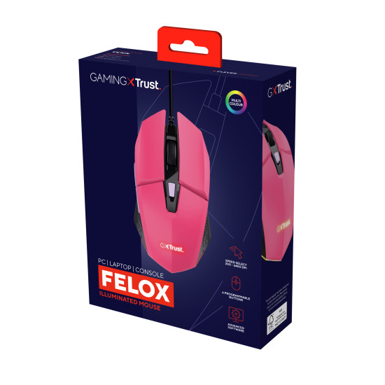Trust GXT 109P FELOX mouse Gaming Ambidextrous USB Type-A 6400 DPI Trust GXT 109P FELOX mouse Gaming Ambidextrous USB Type-A 6400 DPI
