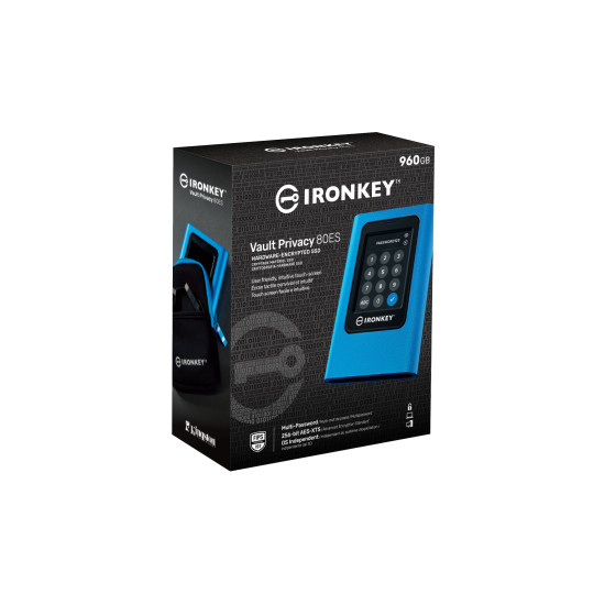 External SSD|KINGSTON|IronKey Vault Privacy 80|960GB|USB 3.2|Write speed 250 MBytes/sec|Read speed 250 MBytes/sec|IKVP80ES/960G