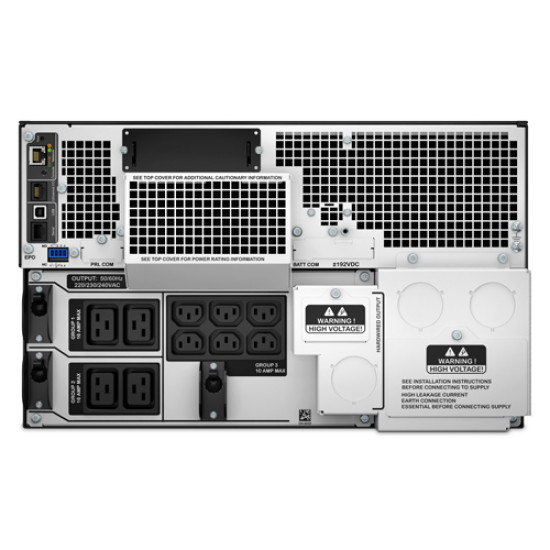 APC Smart-UPS On-Line SRT8KRMXLI - 8kW/VA, 6x C13 + 4x C19 + hardwire 1phase output, rack mountable, Embedded NMC APC Smart-UPS On-Line SRT8KRMXLI - 8kW/VA, 6x C13 + 4x C19 + hardwire 1phase output, rack mountable, Embedded NMC