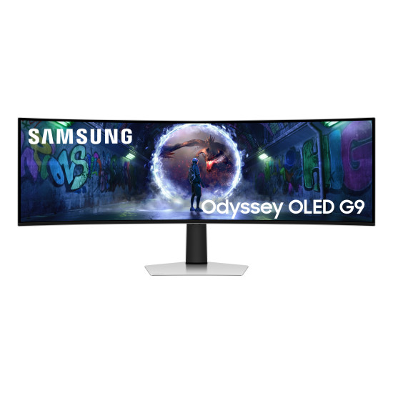 Samsung G93SD computer monitor 124.5 cm (49") 5120 x 1440 pixels Dual QHD OLED Silver Samsung G93SD computer monitor 124.5 cm (49") 5120 x 1440 pixels Dual QHD OLED Silver