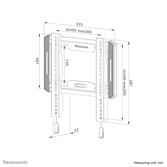 Neomounts WL30-550BL12 TV mount wall 24-65" - ultra-flat - easy install
