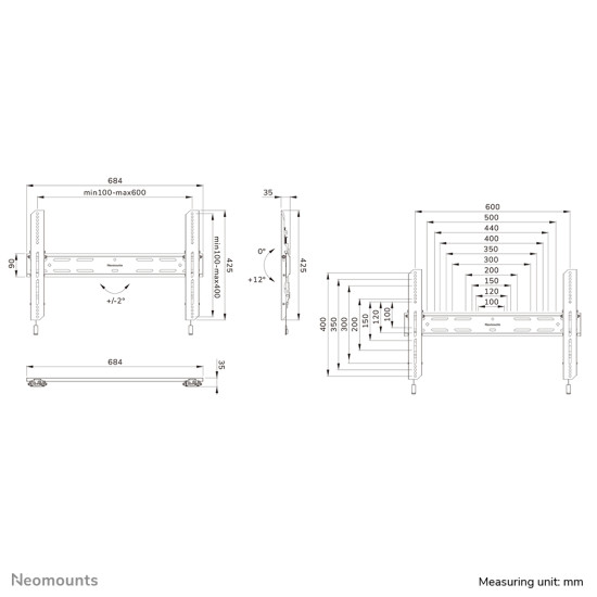 NEOMOUNTS SELECT SCREEN WALL MOUNT (TILT, VESA 600X400) NEOMOUNTS SELECT SCREEN WALL MOUNT (TILT, VESA 600X400)